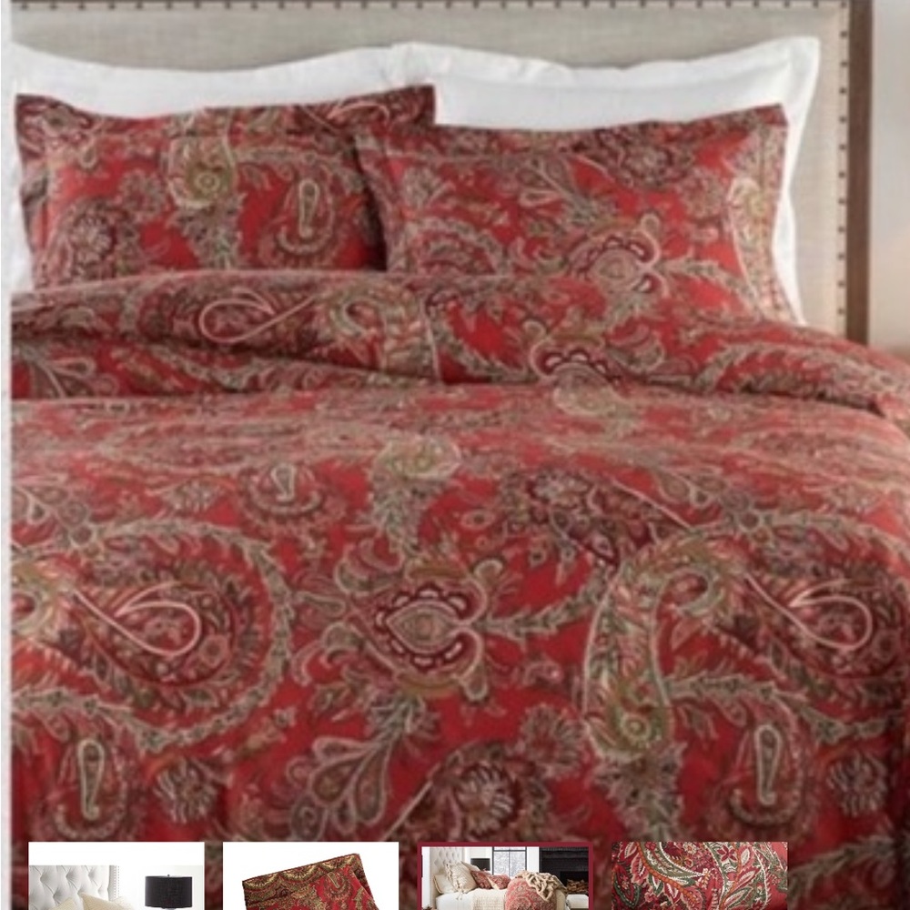 Pottery Barn Two Standard Pillow Covers Organic Cotton Caroline Paisley.